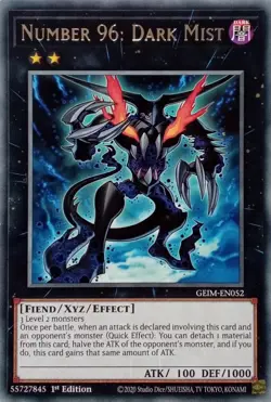 GEIM-EN052 NUMBER 96: DARK MIST RARE 1ST EDITION YuGiOh CARD - Image 1
