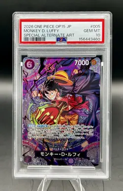 2026 One Piece OP-15 JP Monkey D. Luffy Special Alternative Art PSA 10 GEM MINT - Image 1