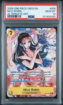 2026 One Piece Eb03 Heroines Edition- Nico Robin Alternate Art PSA 10 #055 - Image 1