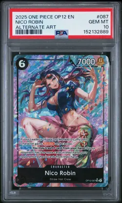One Piece OP12-087 SR Alt Art Nico Robin PSA10 English - Image 1