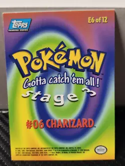 Pokemon Card Topps Charizard #E6 Movie Edition Blue Logo 1999 NM - Image 2
