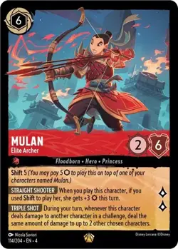 Mulan - Elite Archer 114/204 COLD FOIL Ursula's Return Disney Lorcana - Image 1