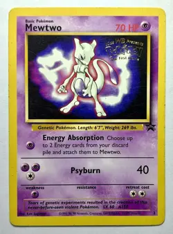 Mewtwo Black Star Promo 3 Non-Holo Vintage Raw - Pokemon Card TCG - Image 1