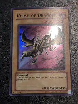 Yu-Gi-Oh! SUPER RARE CARD CURSE OF DRAGON LOB-066 1996 VINTAGE PRINT LP - Image 1