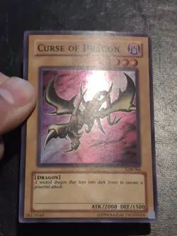 Yu-Gi-Oh! SUPER RARE CARD CURSE OF DRAGON LOB-066 1996 VINTAGE PRINT LP - Image 2