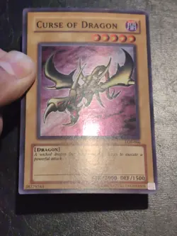 Yu-Gi-Oh! SUPER RARE CARD CURSE OF DRAGON LOB-066 1996 VINTAGE PRINT LP - Image 3