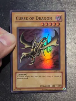 Yu-Gi-Oh! SUPER RARE CARD CURSE OF DRAGON LOB-066 1996 VINTAGE PRINT LP - Image 4