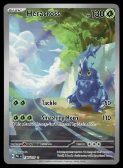 Pokemon Cards Heracross 194/193 Paldea Evolved Illustration Rare DMG *BEND* - Image 1