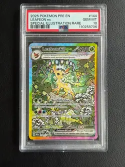 Pokemon Leafeon EX Prismatic Evolutions Holo Card 144/131 PSA 10 - Image 1