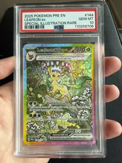 Pokemon Leafeon EX Prismatic Evolutions Holo Card 144/131 PSA 10 - Image 2