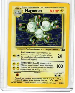 1999 Fossil Set Magneton Holo 11/62 Rare WOTC Pokemon Card TCG Original - Image 1