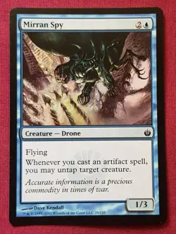 Magic The Gathering MIRRODIN BESIEGED MIRRAN SPY blue card MTG - Image 1