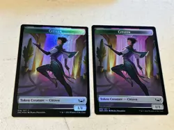 2 x mtg foil token Citizen // Treasure, 12//13, Streets of New Capenna, unplayed - Image 1