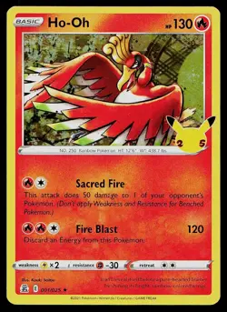 Pokemon Card Celebrations Ho-Oh 001/025 Holo Rare - Image 1