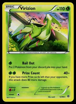 Pokemon Card Ancient Origins Virizion 12/98 Holo Rare - Image 1