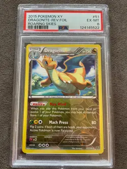 2015 Pokemon XY Dragonite 51/108 Roaring Skies Reverse Holo PSA 6 #51 - Image 2