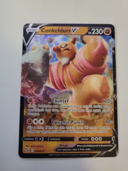 Pokemon TCG Conkeldurr V 040/078 Pokemon Go Full Art Holo Rare Fighting LP - Image 1