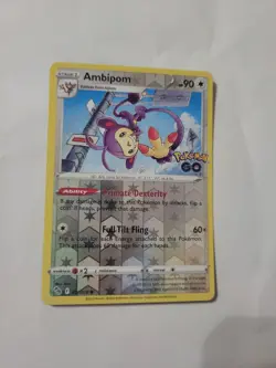Pokemon TCG Ambipom Pokemon GO 057/078 Reverse Holo Common Colorless NM - Image 1