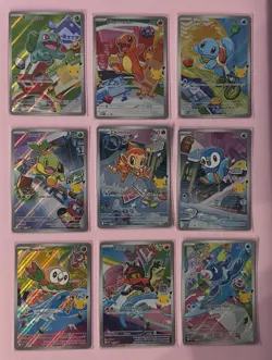 Pokemon TCG - First Partner Illustration Complete Set Gen 1, Gen 4, & Gen 7 - Image 1