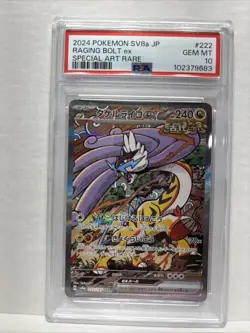Pokemon PSA 10 Raging Bolt EX SAR Terastal Festival 222/187 SV8a Japanese - Image 1