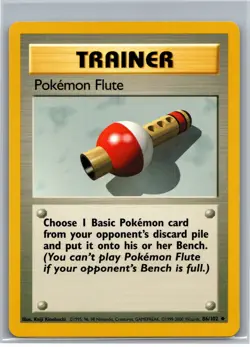 Pokemon Flute Uncommon Base Set 086/102 NM 4TH PRINT - Image 1