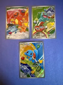 Pokemon First Partner Illustration Collection Series 1 Kanto Gen 1 Starters Set - Image 1