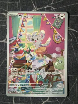 Pokemon TCG: Minccino #182/162 - Temporal Forces - Illustration Rare - NM - Image 1