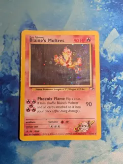 Pokemon TCG Blaine's Moltres 1/132 Gym Heroes Holo Rare 90HP ENG 2000 - Image 1