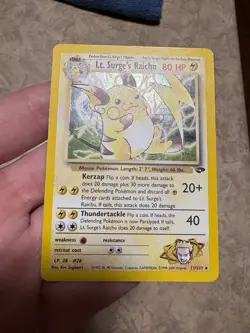 Lt. Surge's Raichu 11/132 Gym Challenge Holo Rare 80 HP English 2000 - Image 1