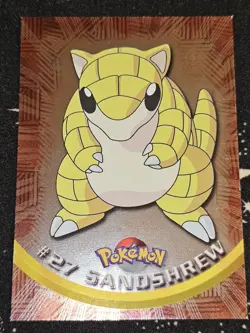 Foil Sandshrew #27, Pokemon TCG Blue Logo Topps TV Animation Edition, LightPlay - Image 1