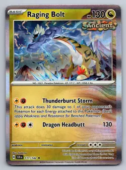 Raging Bolt 111/142 Rare Stellar Crown Pokemon Holo Near Mint - Image 1