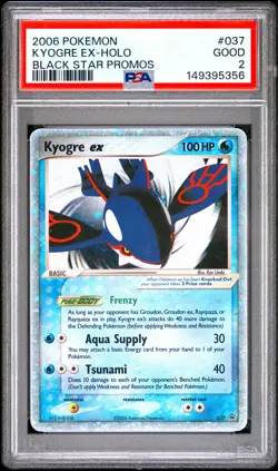 2006 POKEMON BLACK STAR PROMOS #037 KYOGRE EX-HOLO PSA 2 - Image 1