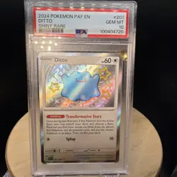 2024 POKEMON PAF EN-PALDEAN FATES SHINY RARE #201 DITTO PSA 10 - Image 1