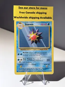 Pokemon TCG Starmie Base Set 64/102 Regular Unlimited Common HP - Image 1