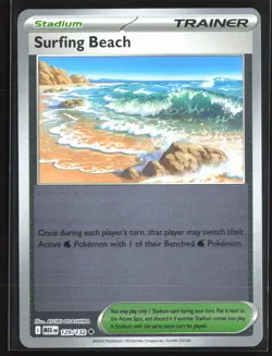 Pokemon TCG - Surfing Beach Reverse Holo Uncommon ME01: Mega Evolution 129/132 N - Image 1