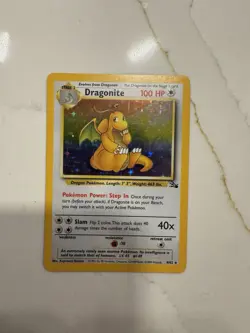 1999 Pokemon Fossil Dragonite Holo 4/62 NM - Image 1