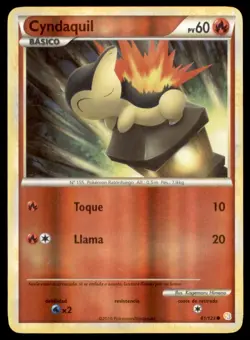 2010 HeartGold & SoulSilver Cyndaquil Premium Spanish #61 Basic/Reverse Holo - Image 1