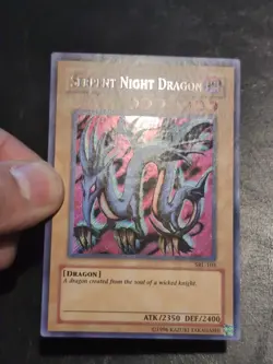 Yu-Gi-Oh! SECRET RARE CARD SERPENT NIGHT DRAGON SRL-103 1996 COPYRIGHT NM/VLP - Image 2