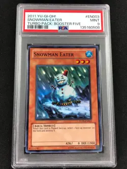 Yugioh 2011 Snowman Eater TU05-EN003 PSA 9 Super Rare - Image 1