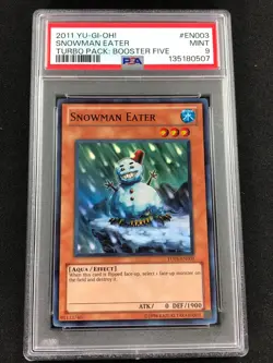 Yugioh 2011 Snowman Eater TU05-EN003 PSA 9 Super Rare!!! - Image 1