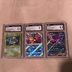 3 Card Graded lot. Pokemon ivysour , radiant greninja , gengar ex - Image 1