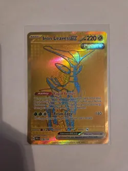 Pokemon TCG Prismatic Evolutions-Iron Leaves EX Hyper Rare Gold Card 176/131 - Image 1