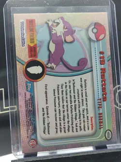 Rattata Holo BLUE Logo 1999 Topps TV Series 1 Pokemon Card - Image 5