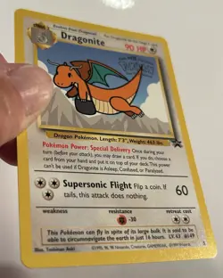Pokemon Dragonite Black Star #5 1999 WB First Movie Promo Card WOTC LP - Image 3