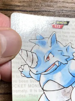Pokemon Carddass Card Rhydon No.112 Bandai Pocket Monsters Green ver. 1996 - Image 4