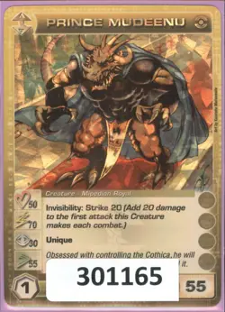 (301165) PRINCE MUDEENU 50/70/30/55/55 (2 Max Stats) SR HOLOFOIL Chaotic Card - Image 1