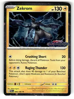 Zekrom (Paradox Rift Stamped) Miscellaneous Cards & Products Holo Rare 066/182 - Image 1