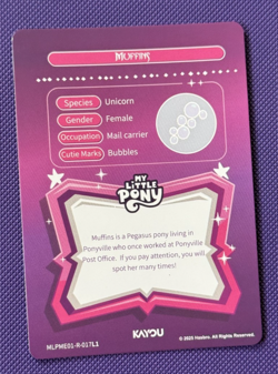 Muffins My Little Pony Trading Card MLPME01-R-017 Kayou English Rare - Image 2