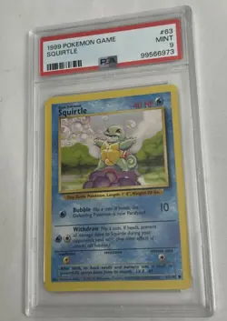 PSA 9 Squirtle 63/102 Pokemon Base Set 1999 Non Holo Card - Image 2