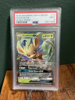 Pokemon TCG Leafeon GX #13 PSA 9 - Image 1